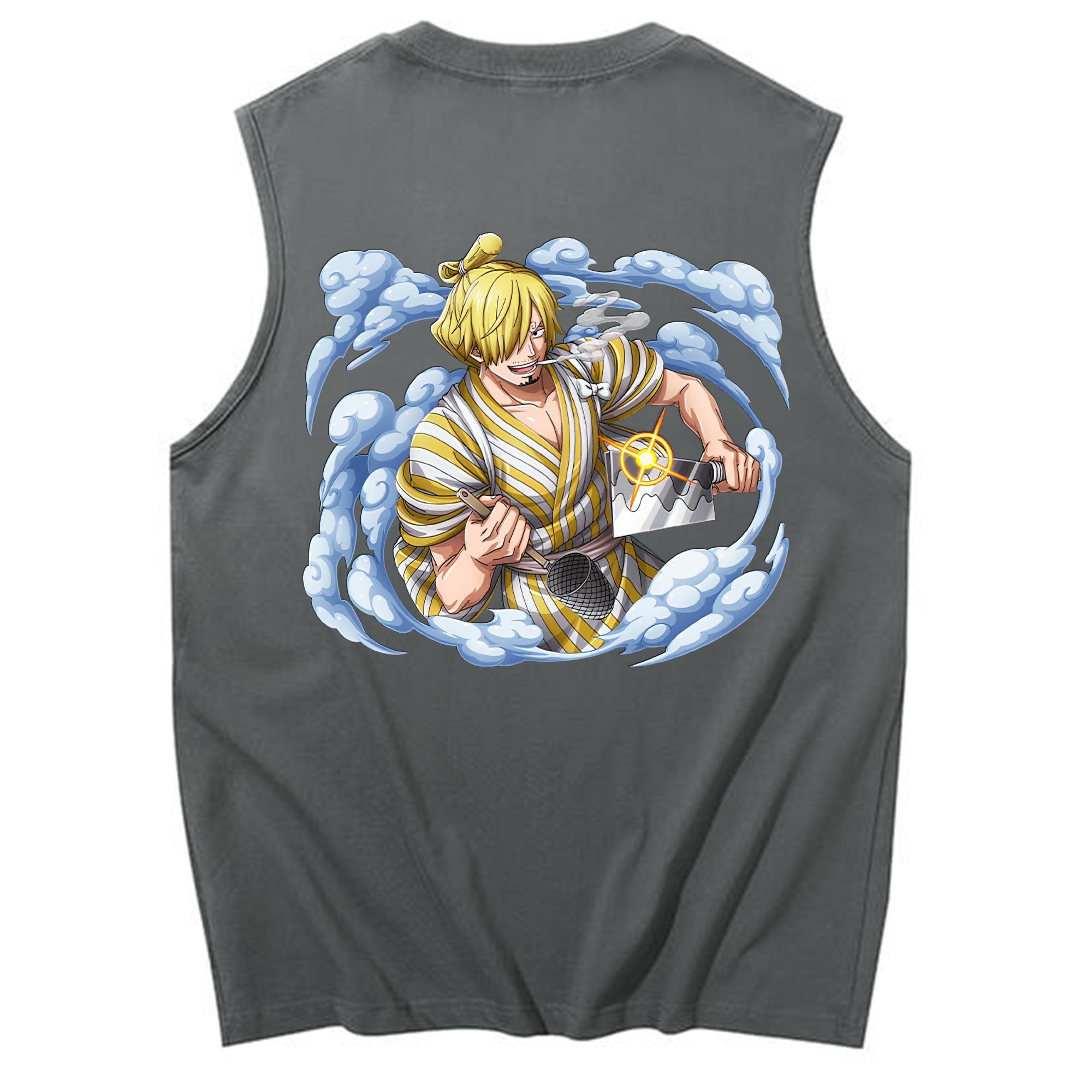（画像用） ワンピース サンジ ONE PIECE Sanji コットン100％タンクトップ（背面プリント）